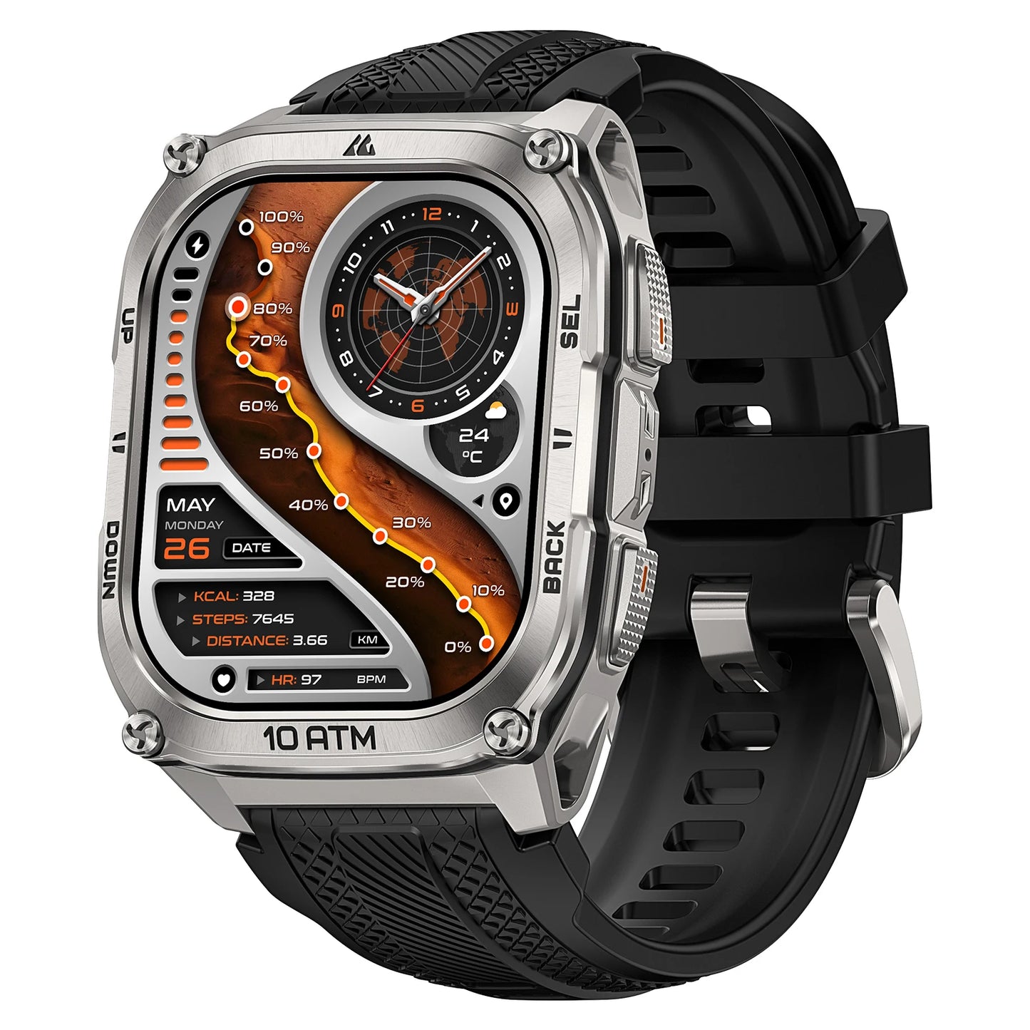 KOSPET Tank M4 Smart Watch With GPS And 24 7 Health Monitor