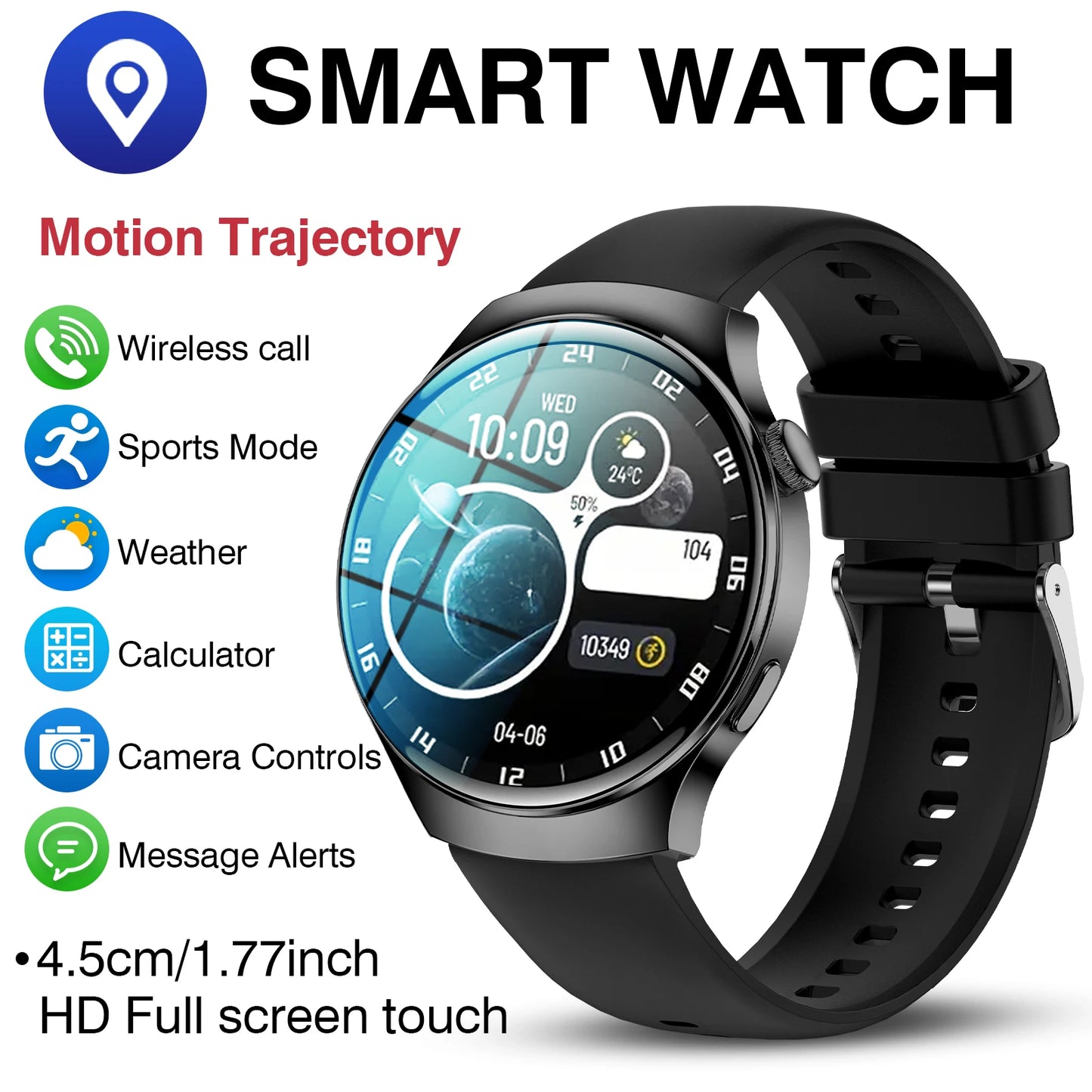 2025 New For Android and ios Smart Watch Men AMOLED Screen GPS Motion trajectory Bluetooth Calls Smart Watch