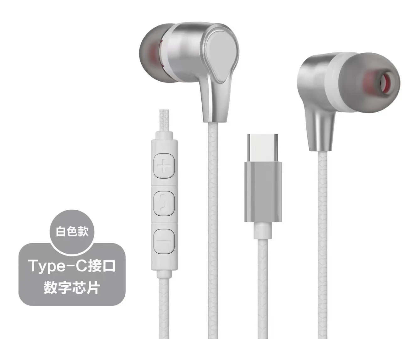 Type C Headset Stereo Music Earbud Wired Headphones With Mic For Samsung Galaxy S23 S22 S21 Ultra S20 Note 10 for huawei phone