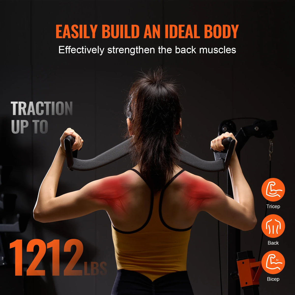SucceBuy Lat Pulldown Bar With Rubber Grip For Strength Training