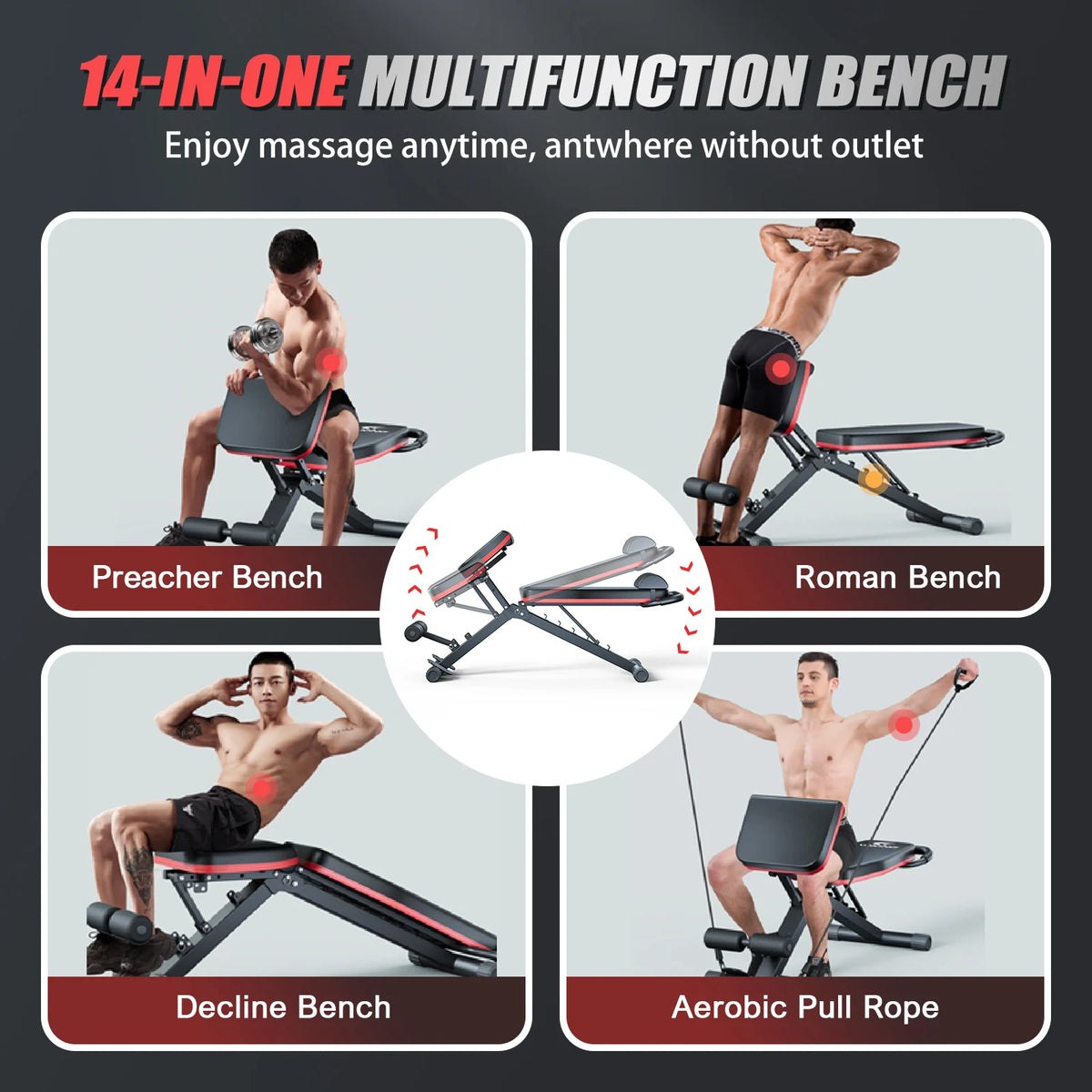 Multifunctional Foldable Dumbbell Weight Bench For Home Gym
