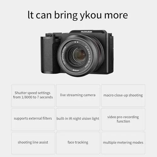 5K Digital Camera for Photography,5K 64Mp with 16X Optical Zoom,5K Uhd Video Youtube Vlogging Camera with Autofocus & Manual Focus