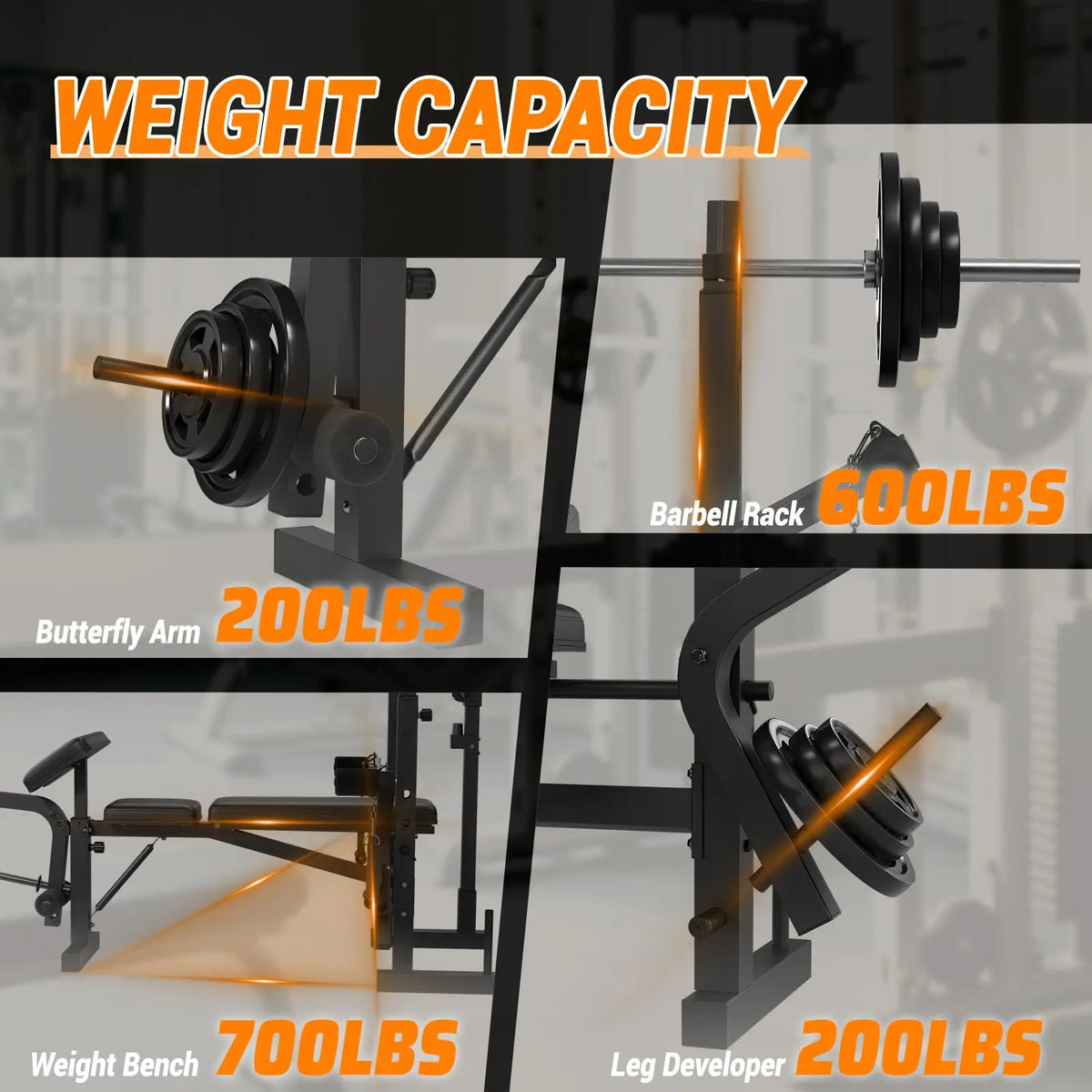 Versatile Foldable Weight Bench With Leg Extension And Preacher Curl