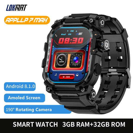 LOKMAT 7 Max Android AMOLED Smart Watch With 4G Camera