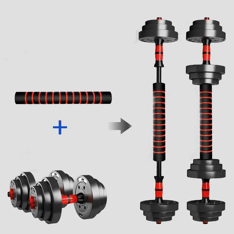 Adjustable Dumbbell Barbell Set With Anti-Slip Grip