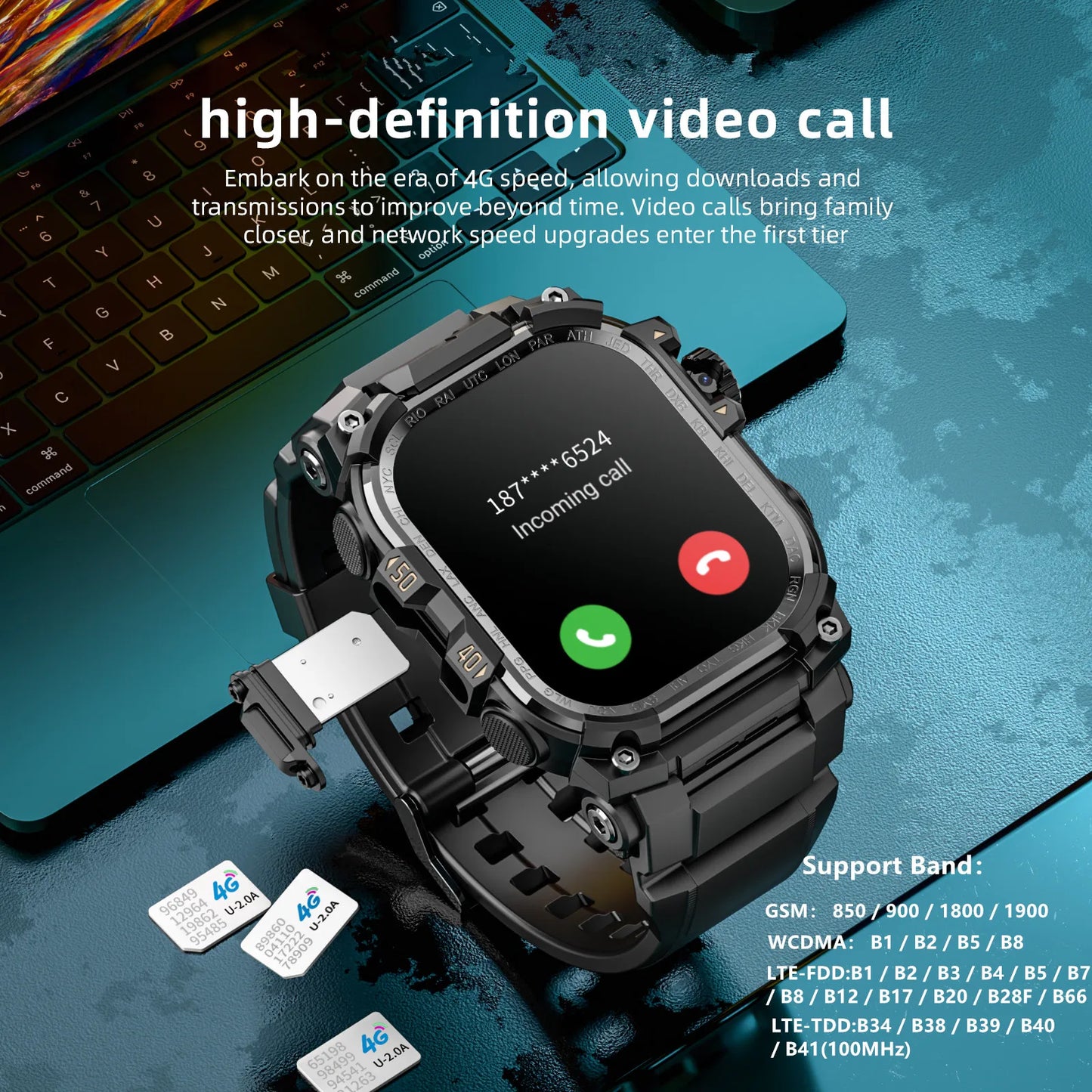 LOKMAT APPLLP 7 Max Android Smartwatch AMOLED 4G Touch Screen