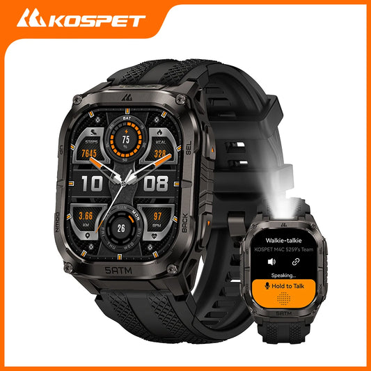 KOSPET Tank M4C Rugged Smartwatch GPS Flashlight 5ATM Waterproof
