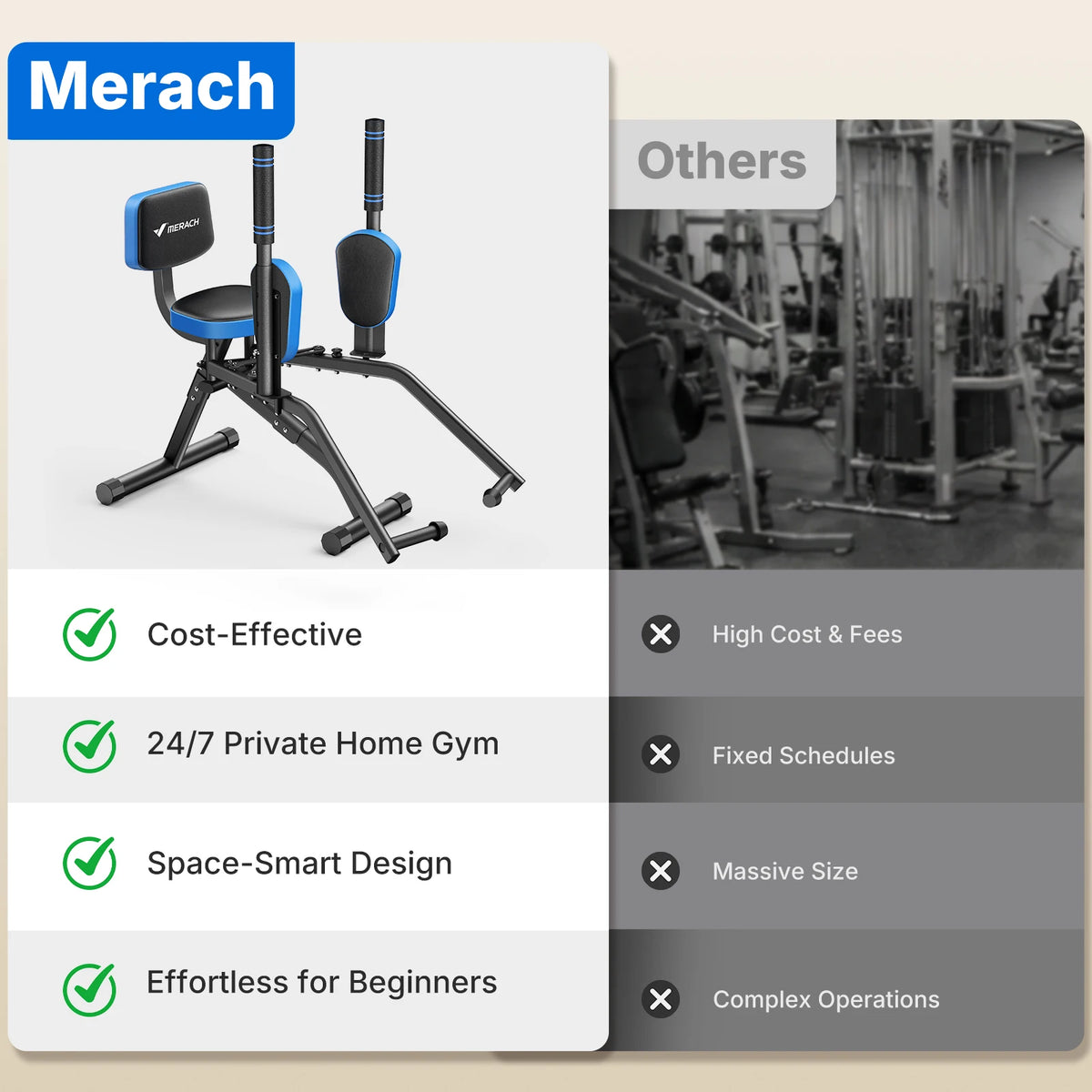 MERACH Hip Abductor Machine for Home Gym Strength Training
