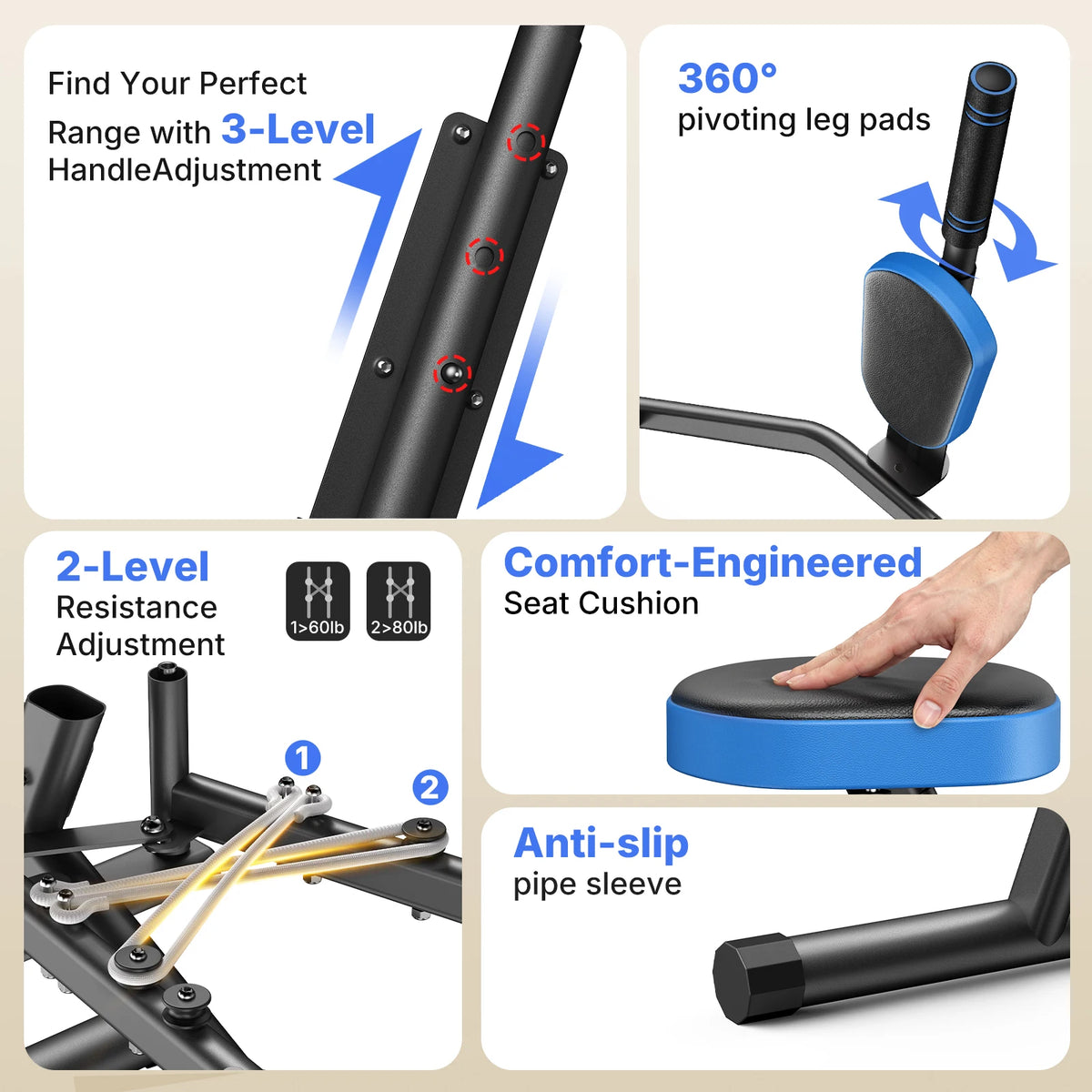 MERACH Hip Abductor Machine for Home Gym Strength Training