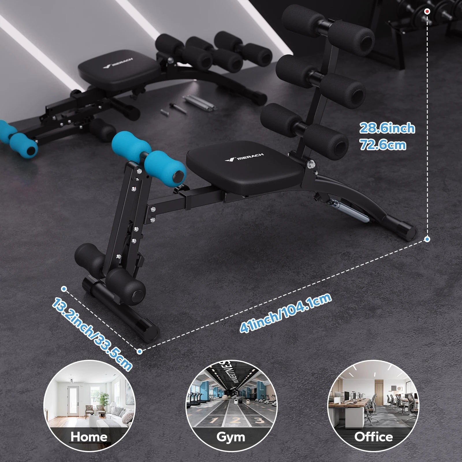 MERACH Ab Machine Adjustable Ab Trainer Workout Bench