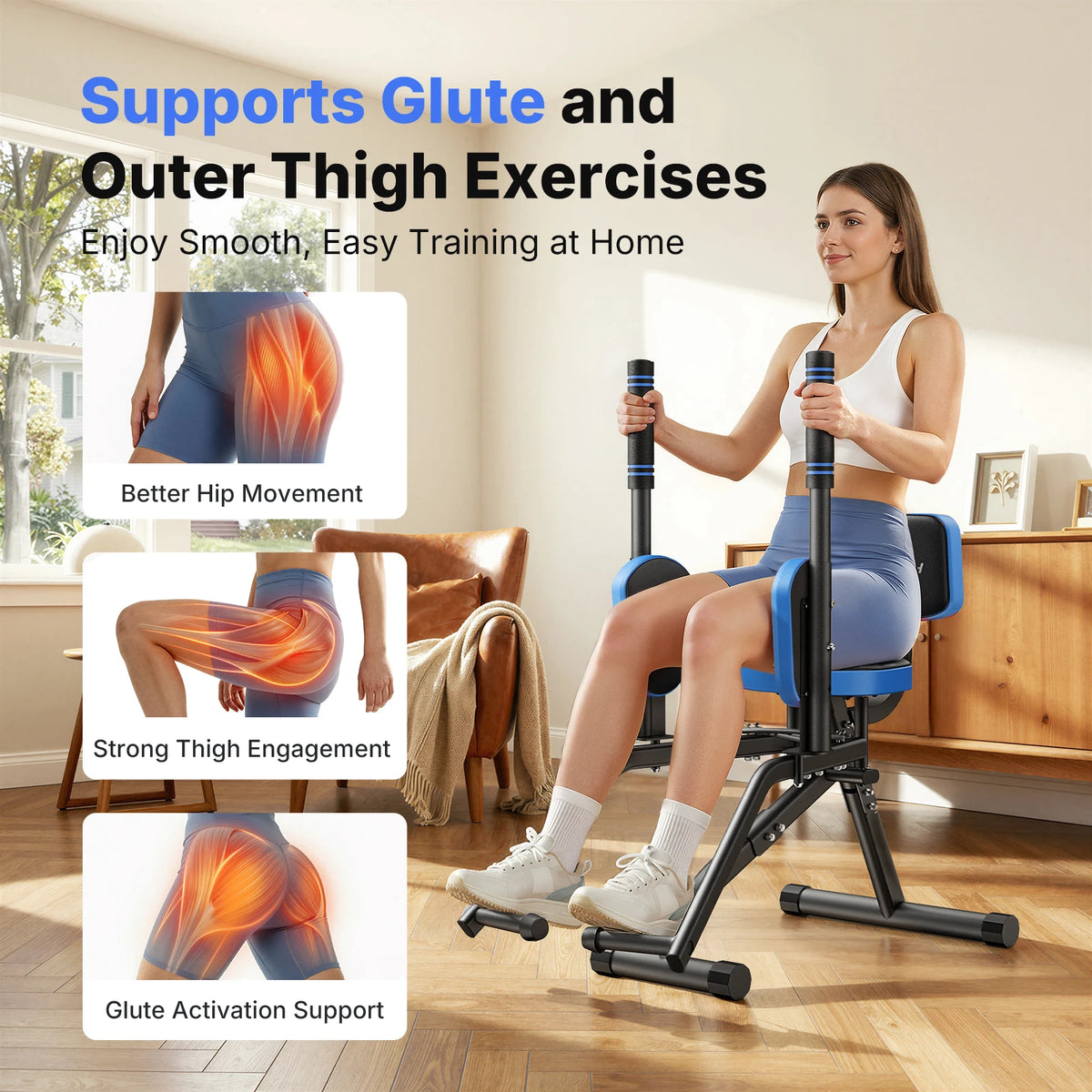 MERACH Hip Abductor Machine for Home Gym Strength Training