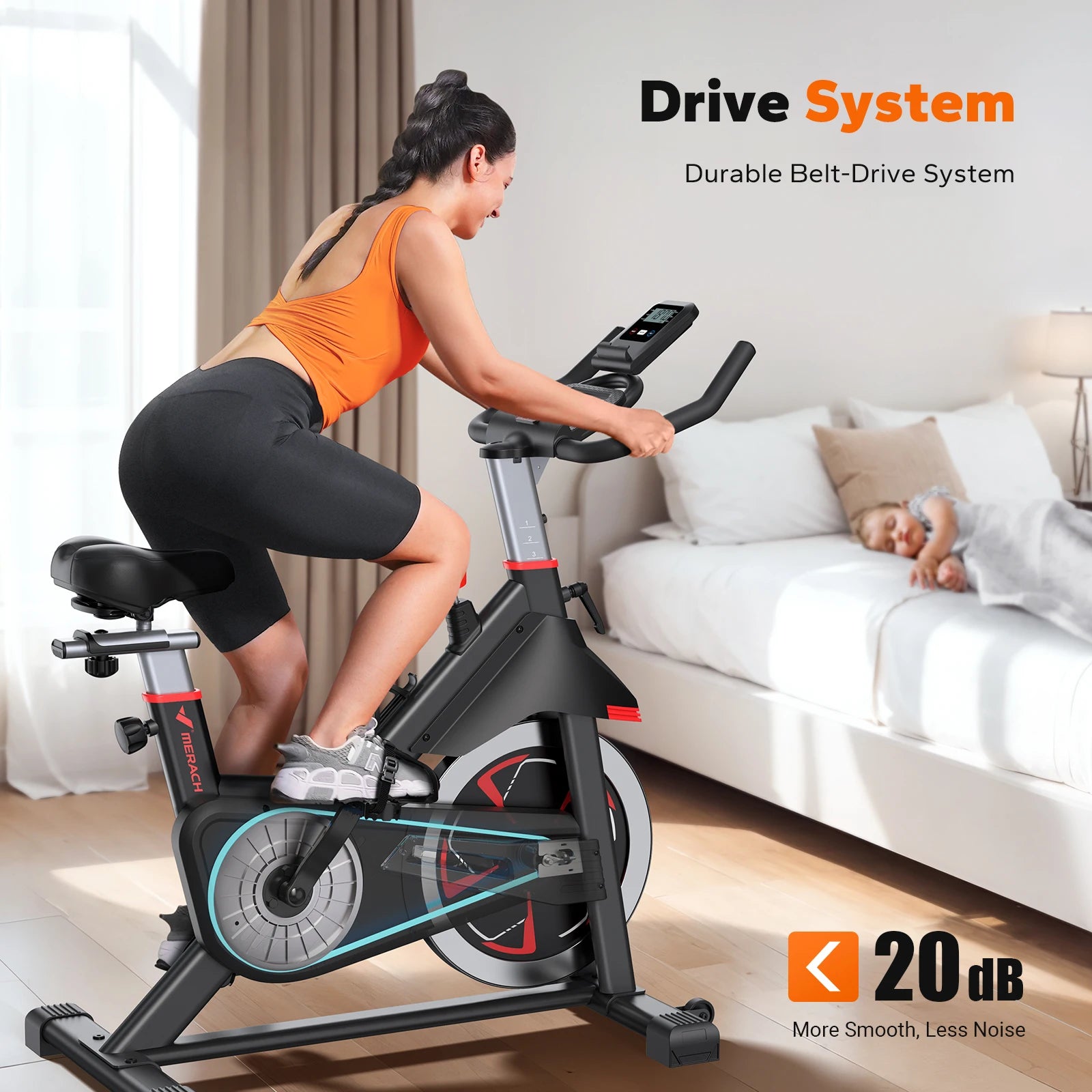 MERACH Exercise Bike Indoor Cycling Fitness Equipment