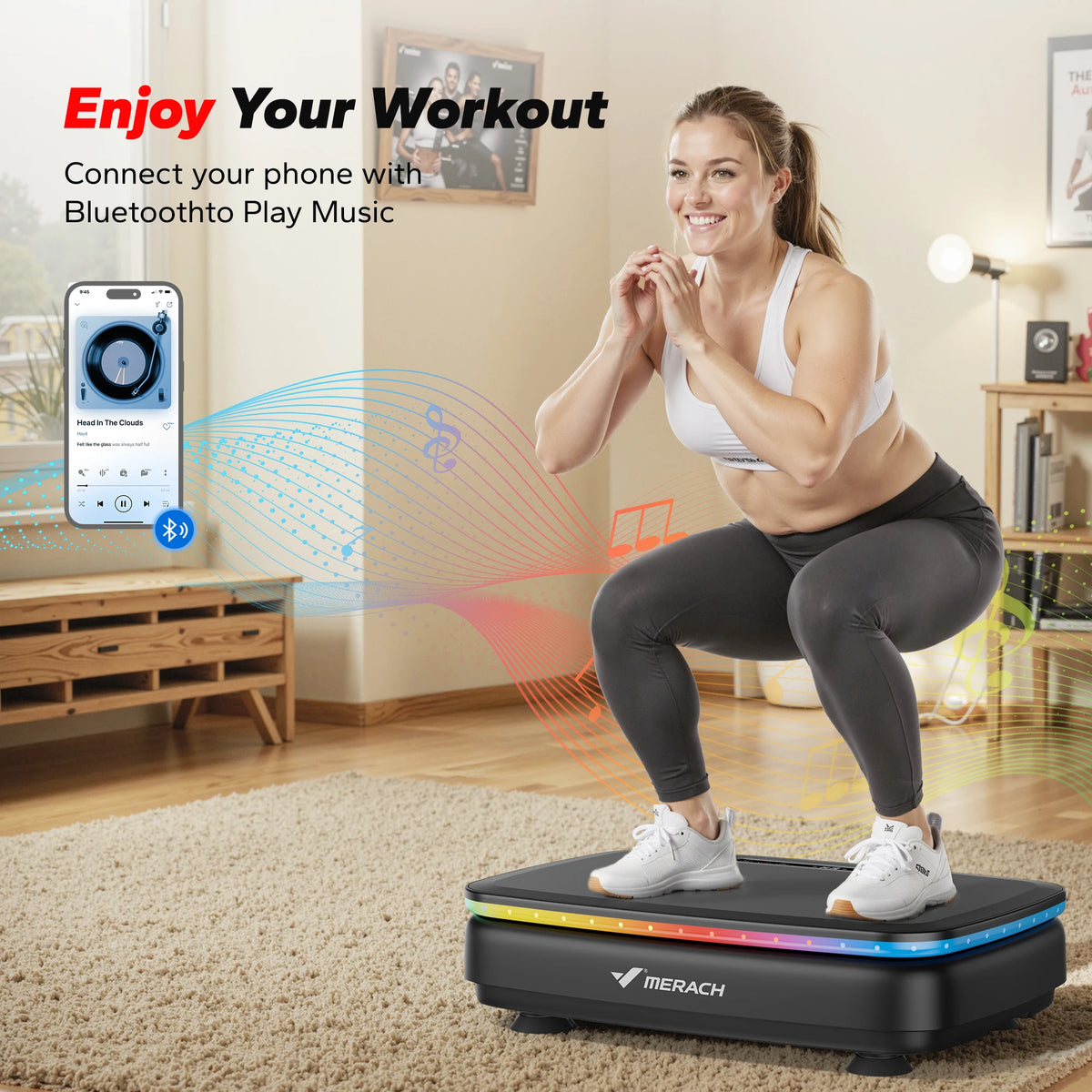 MERACH Vibration Plate Exercise Machine, Vibration Plate Lymphatic Drainage