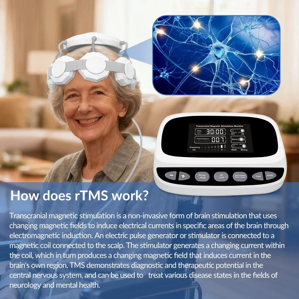 Brain Stimulation Machine rTMS Parkinson Depression Insomnia Stroke Recovery PTSD OCD Neurological Disorder