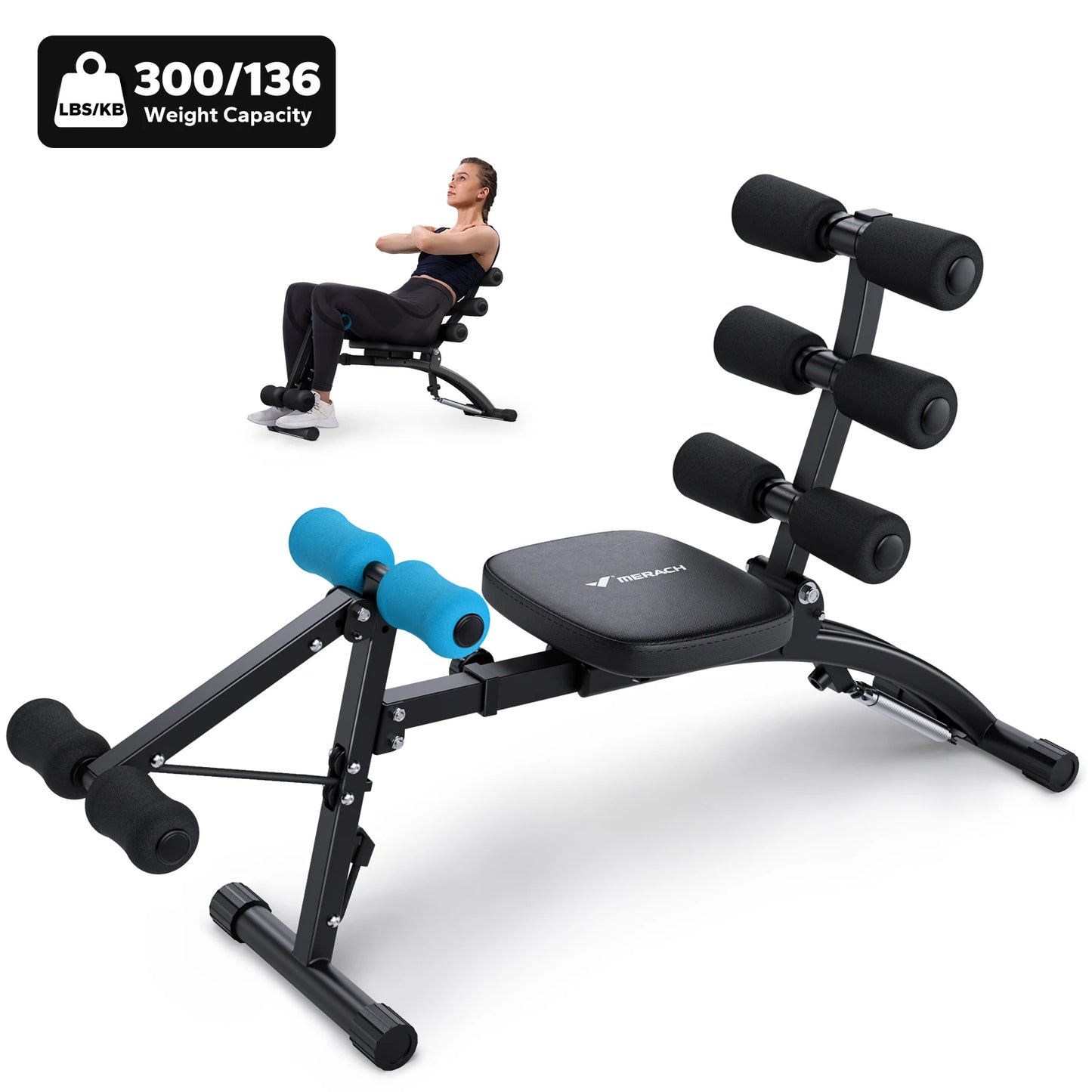 MERACH Ab Machine Adjustable Ab Trainer Workout Bench