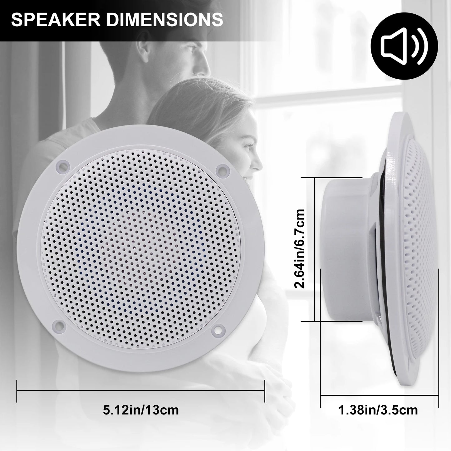 Herdio Marine Bluetooth Speaker Set 160W Waterproof Outdoor Audio