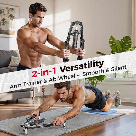 FLYBIRD 3-in-1 Twister Arm Trainer with Ab Roller Wheel
