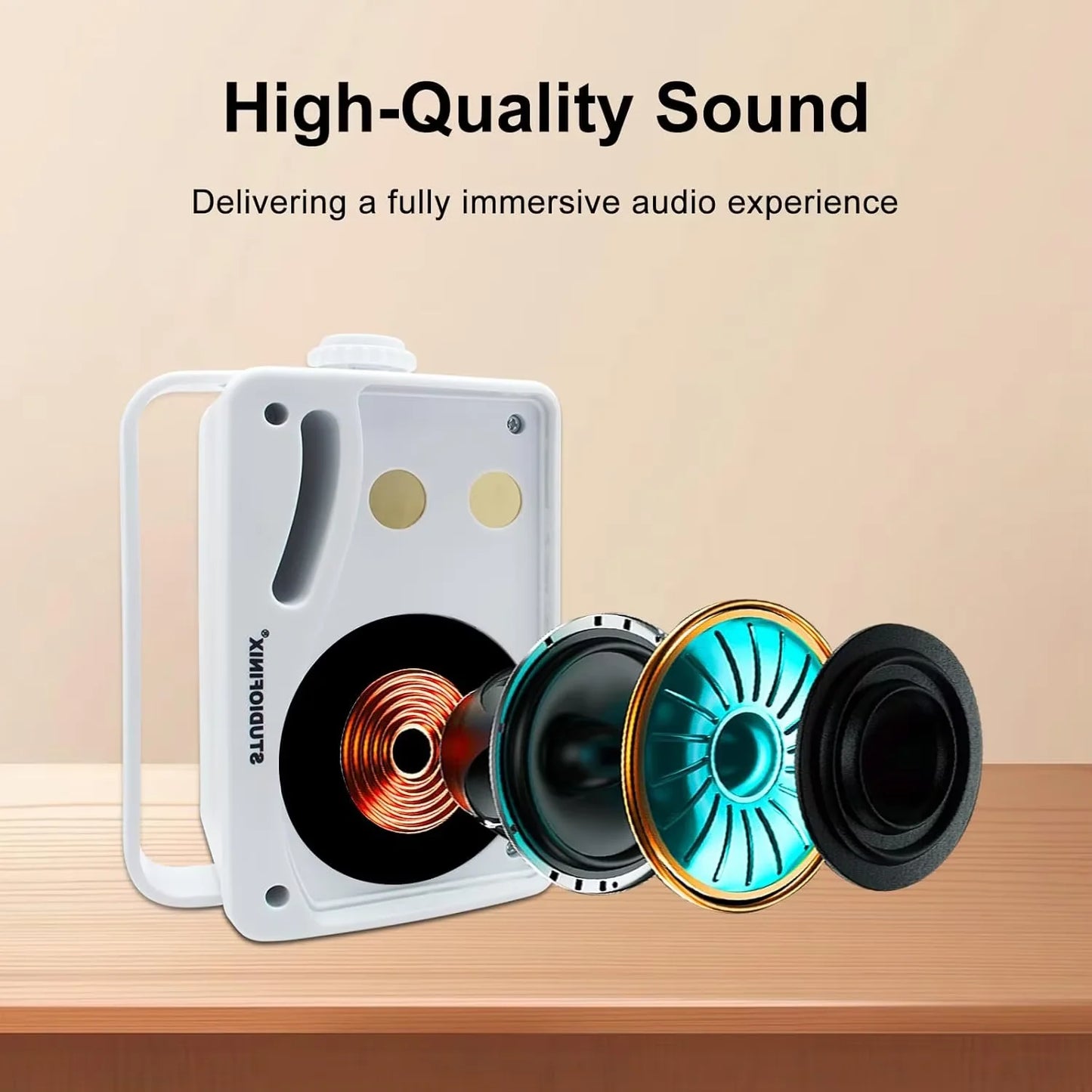 STUDIOFINIX Waterproof Outdoor Bluetooth Speakers 300W