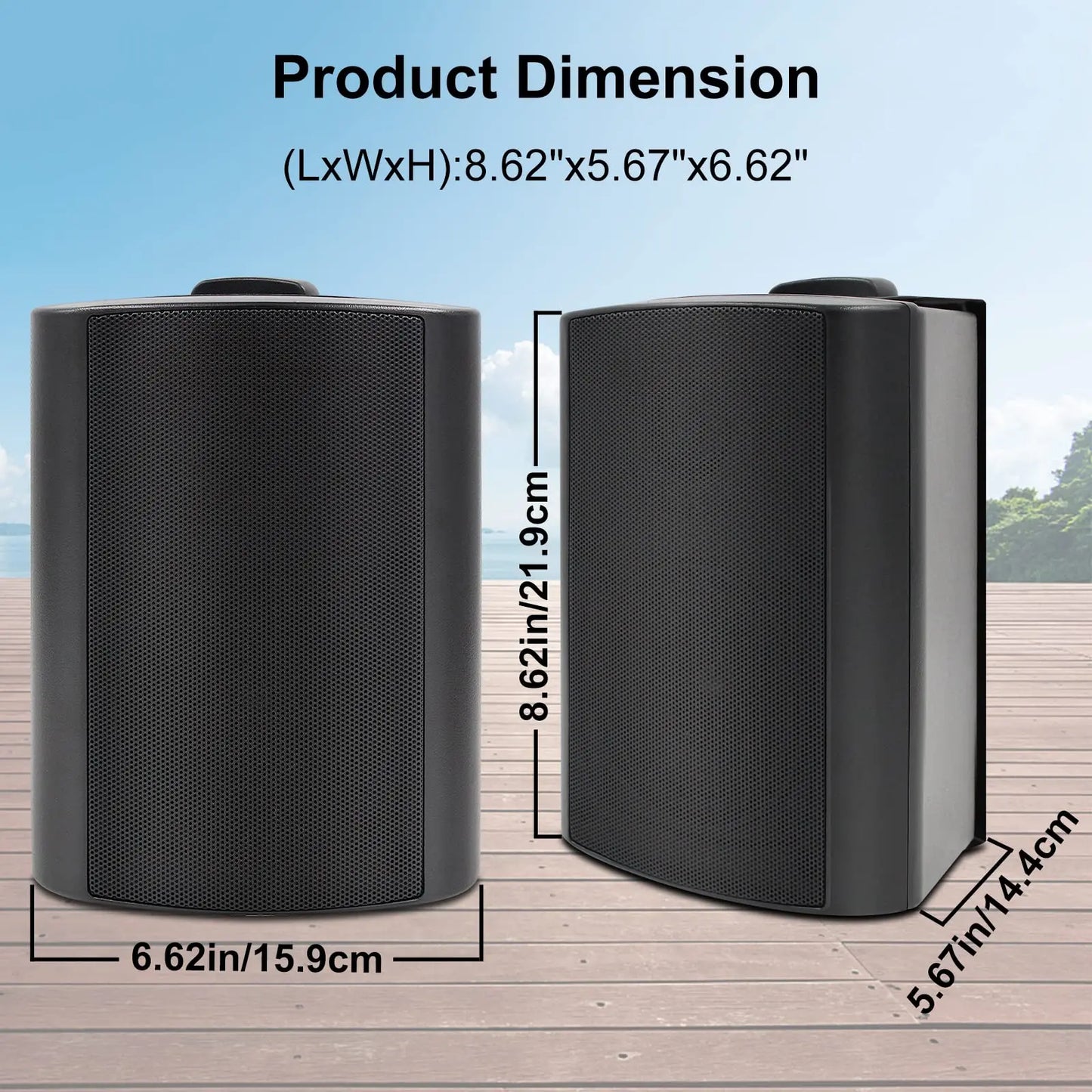 Herdio Outdoor Speaker Passive 400W Wireless Stereo Subwoofer For Home Theater