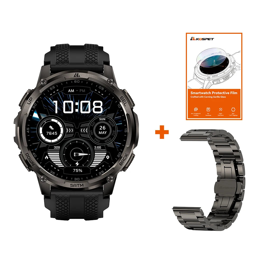 KOSPET Tank T4C Smartwatch Rugged Outdoor GPS Fitness Tracker