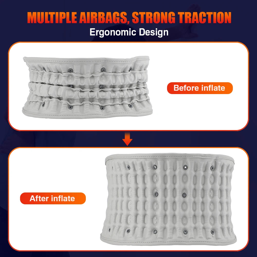 Electric Lumbar Traction Device Heating Airbag Inflatable Decompression Back Belt Hot Compress Massage Waist Support Belt