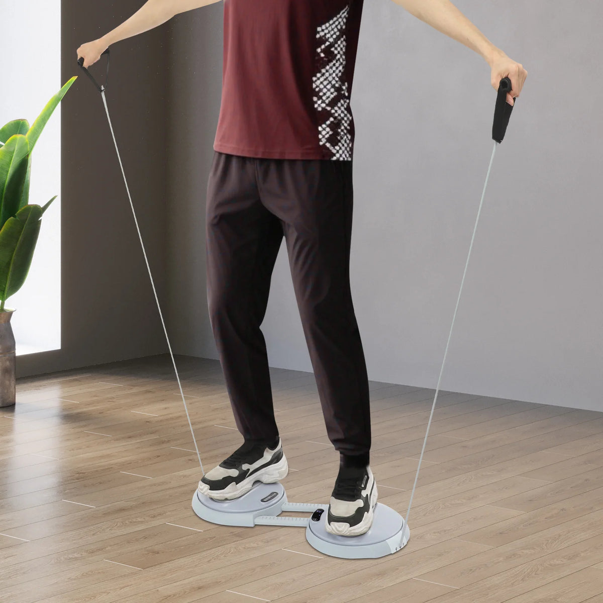 Waist Twister Machine With Elastic Tension Ropes And Ab Disc