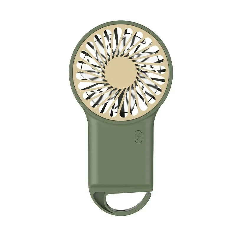 New Foldable Handheld Desktop USB Rechargeable Mini Fan Cartoon Design with Hook for Mountaineering Outdoor Home Office use