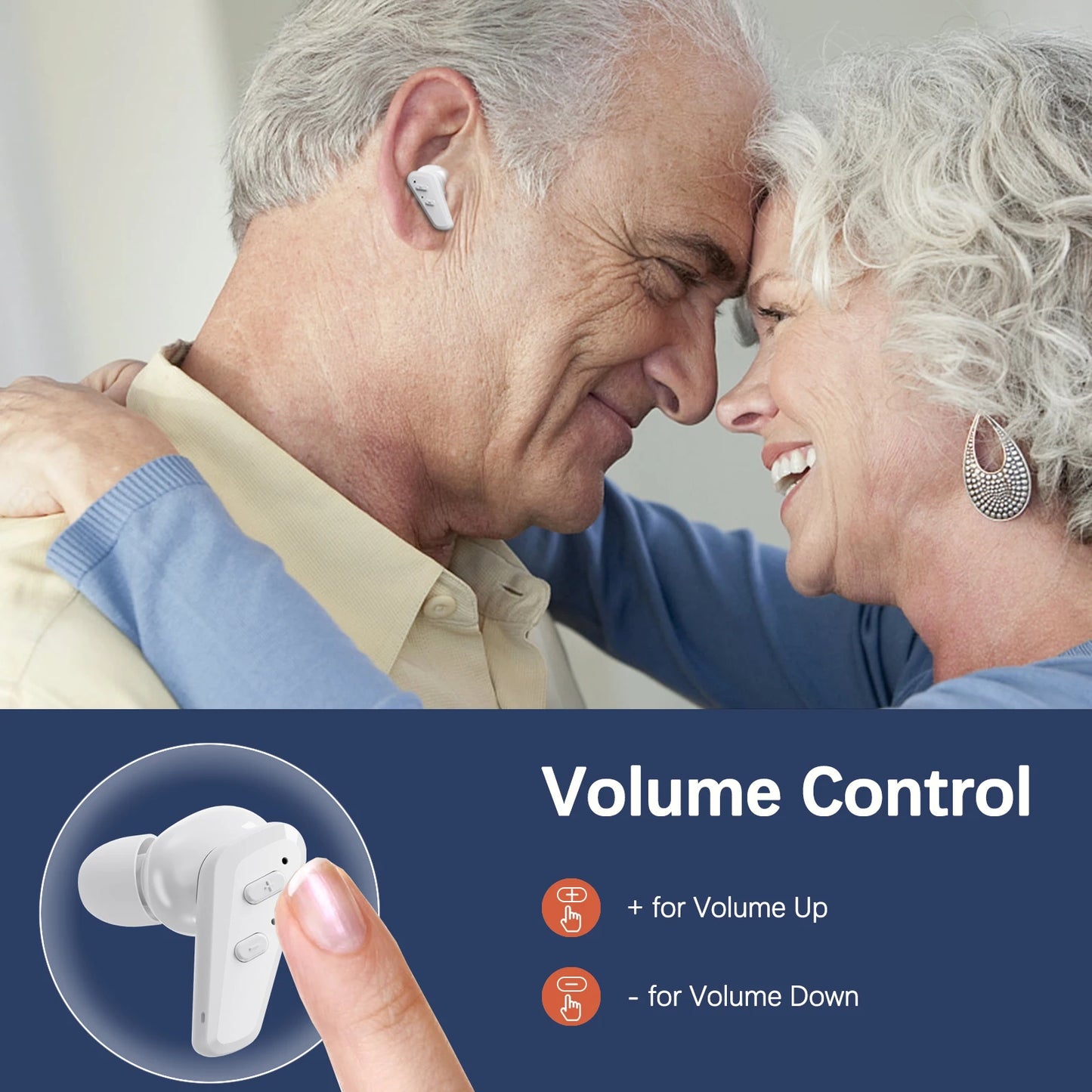 JINGHAO 1 Pair Rechargeable Hearing Aids Auto On/Off with Fast Charging 16Hours Working Time Fashion Design