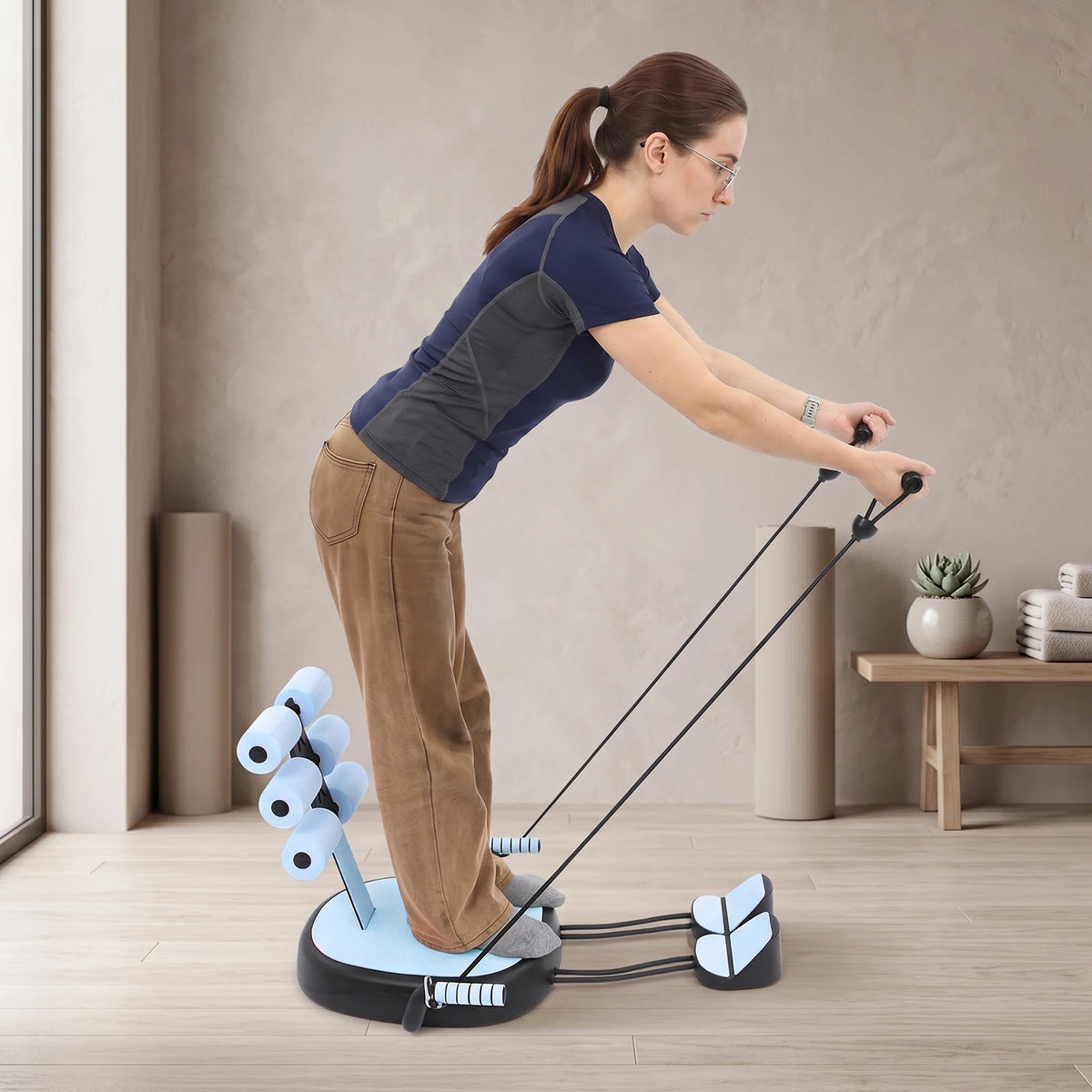 Multifunctional Sit Up Trainer With Abdominal Support And Pull Ropes