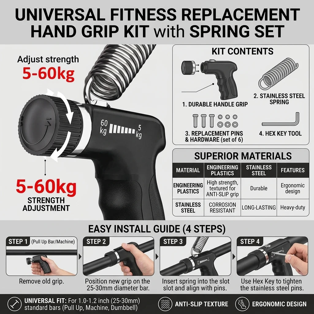 Universal Fitness Hand Grip With Spring Set For Strength Training