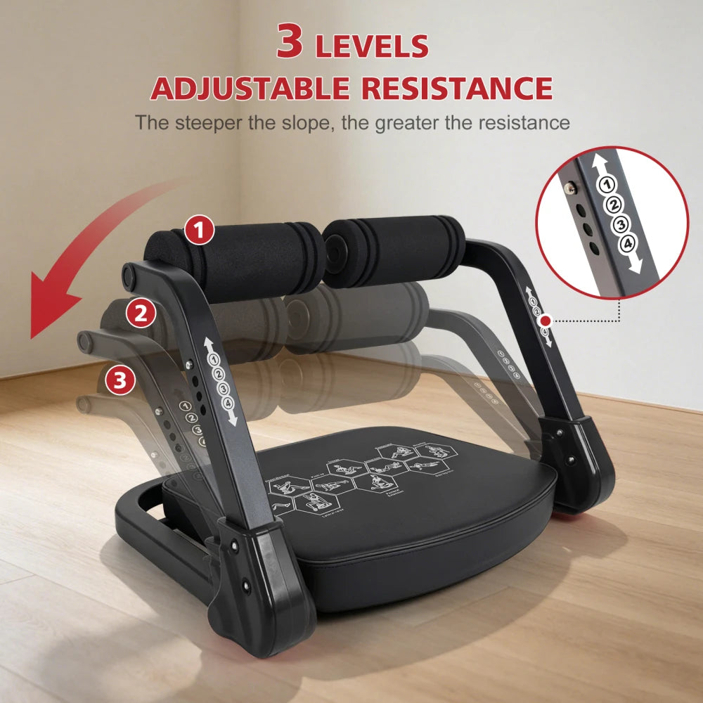 Core Trainer Abdominal Machine With Resistance Bands for Home Gym