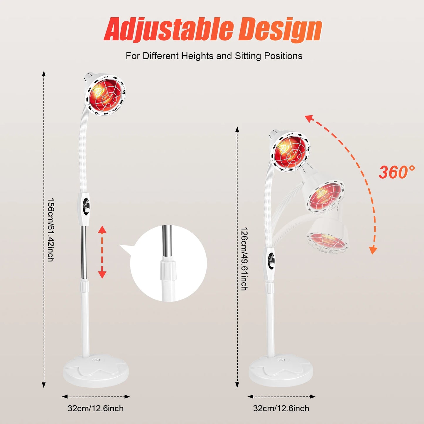 Professional 275W Infrared Heat Lamp For Joint Pain Relief