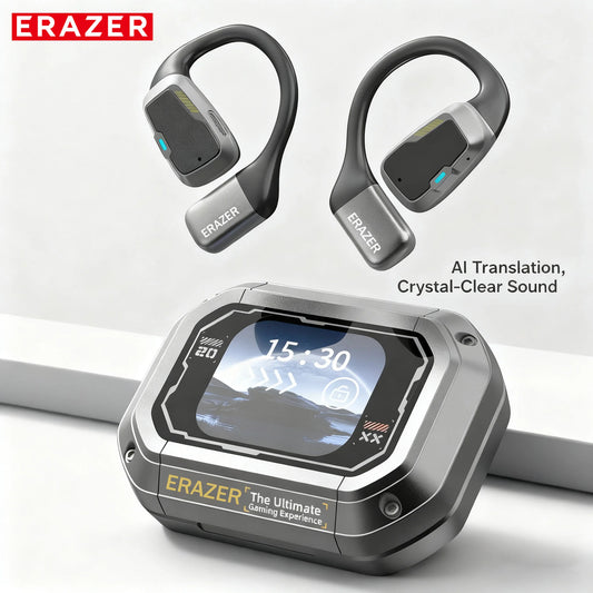 Headphones Bluetooth V6.0 ERAZER XP6 Ai Translator Wireless Earphones HD LCD Display Low latency Extremely Comfortable for Music