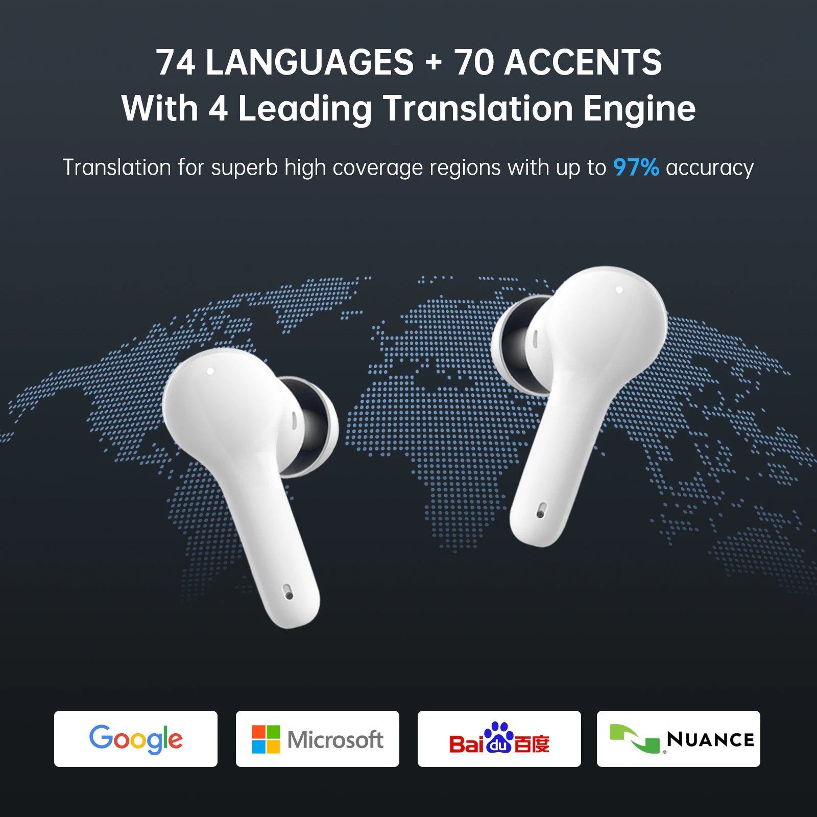 Wooask M6 Translator Earbuds 144 Languages