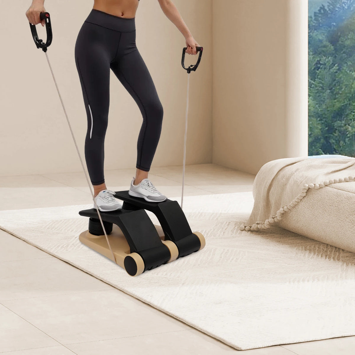 Twist Stepper Exercise Machine With Resistance Bands And LCD Display