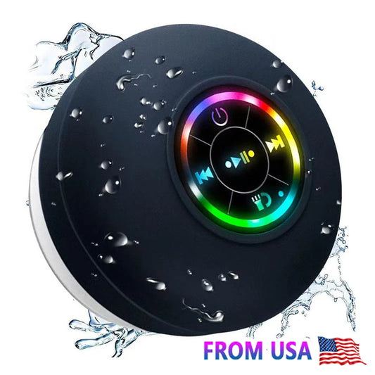 IPX6 Waterproof Speaker with LED Light Show Handsfree Call for Pool Party Camping Shower