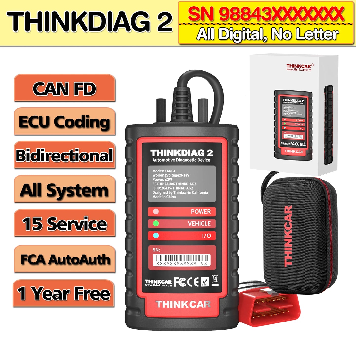ThinkDiag 2 ALL software 1 Year Free Update Auto Diagnostic tool support