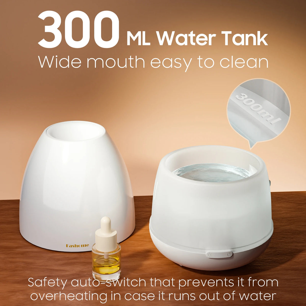 Essential Oil Diffuser, 300ML Small Humidifier And Aromatherapy Diffuser With 7 Color LED Lights
