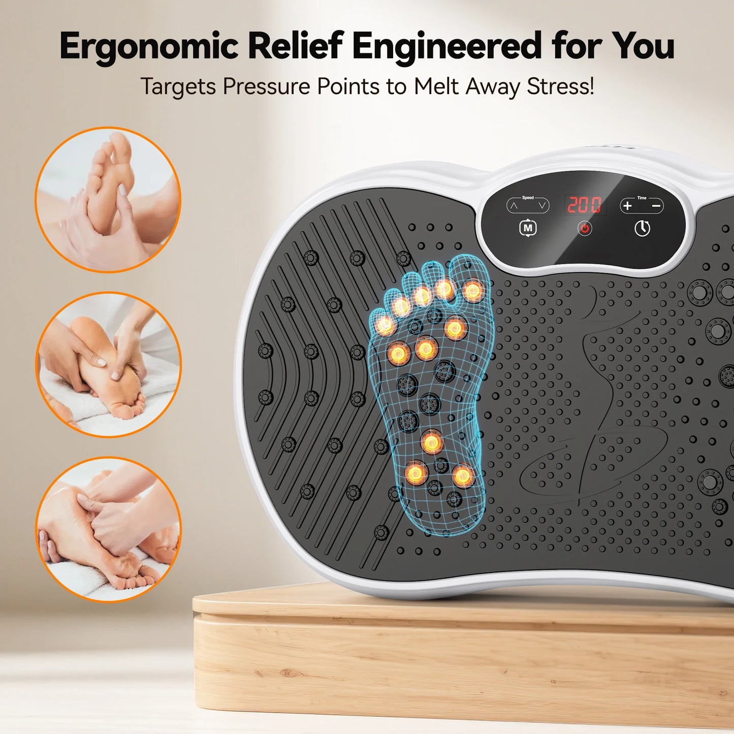 Vibration Plate Exercise Machine With Handles For Full Body Workout