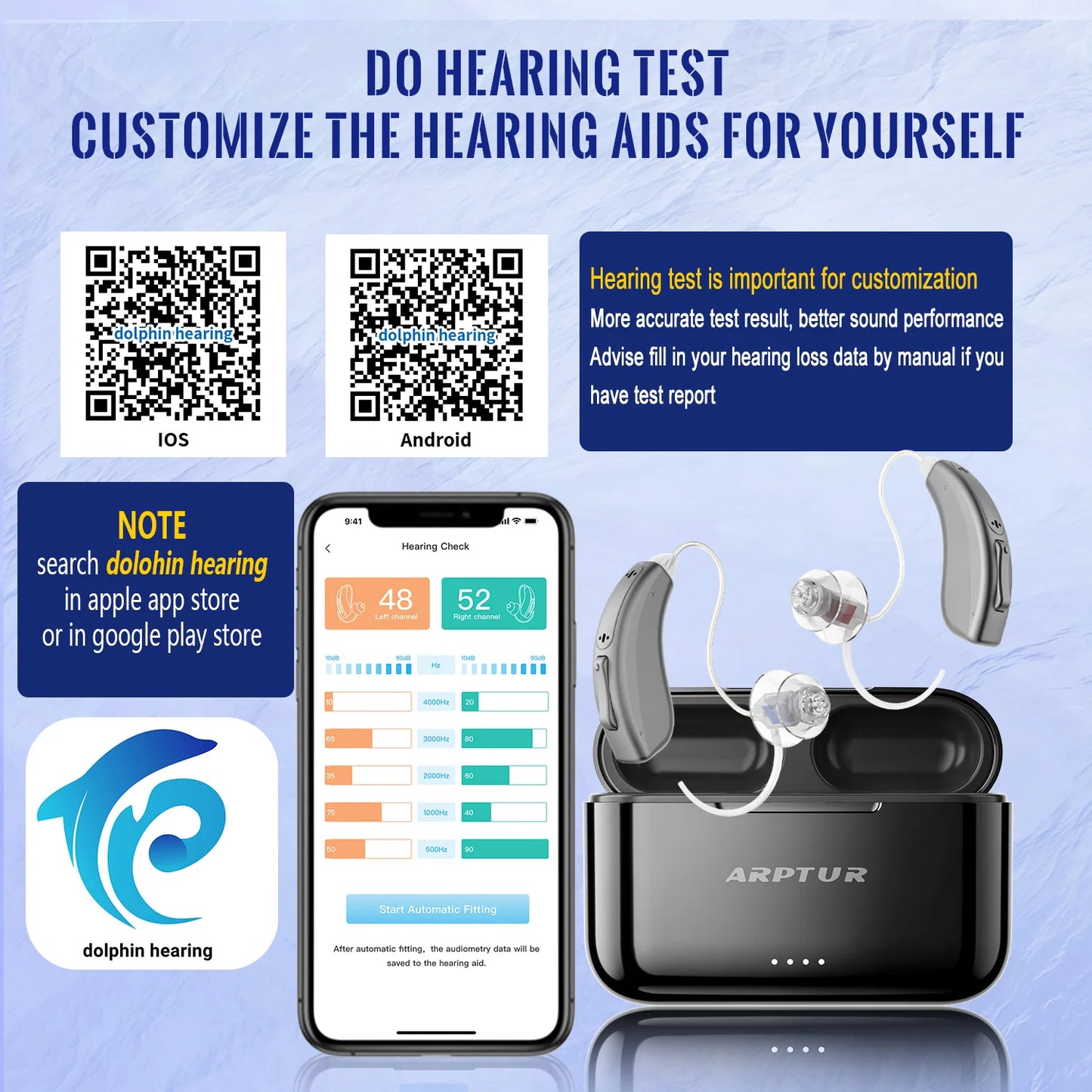 Bluetooth Hearing Aids for Seniors Rechargeable with Noise Cancelling APP Control Self-Fitting Wireless Music Stream Hand-free
