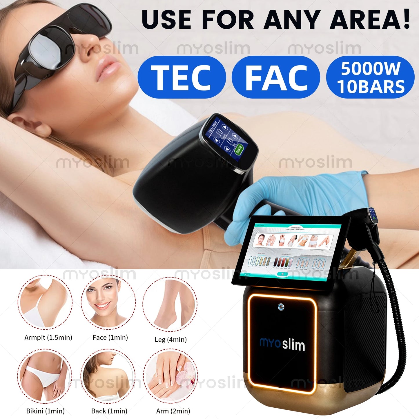 5000W FAC Diode Hair Removal 755 808 940 1064nm Soprano Painless Permanent Hair Removal CE Certified Alexandrite Device