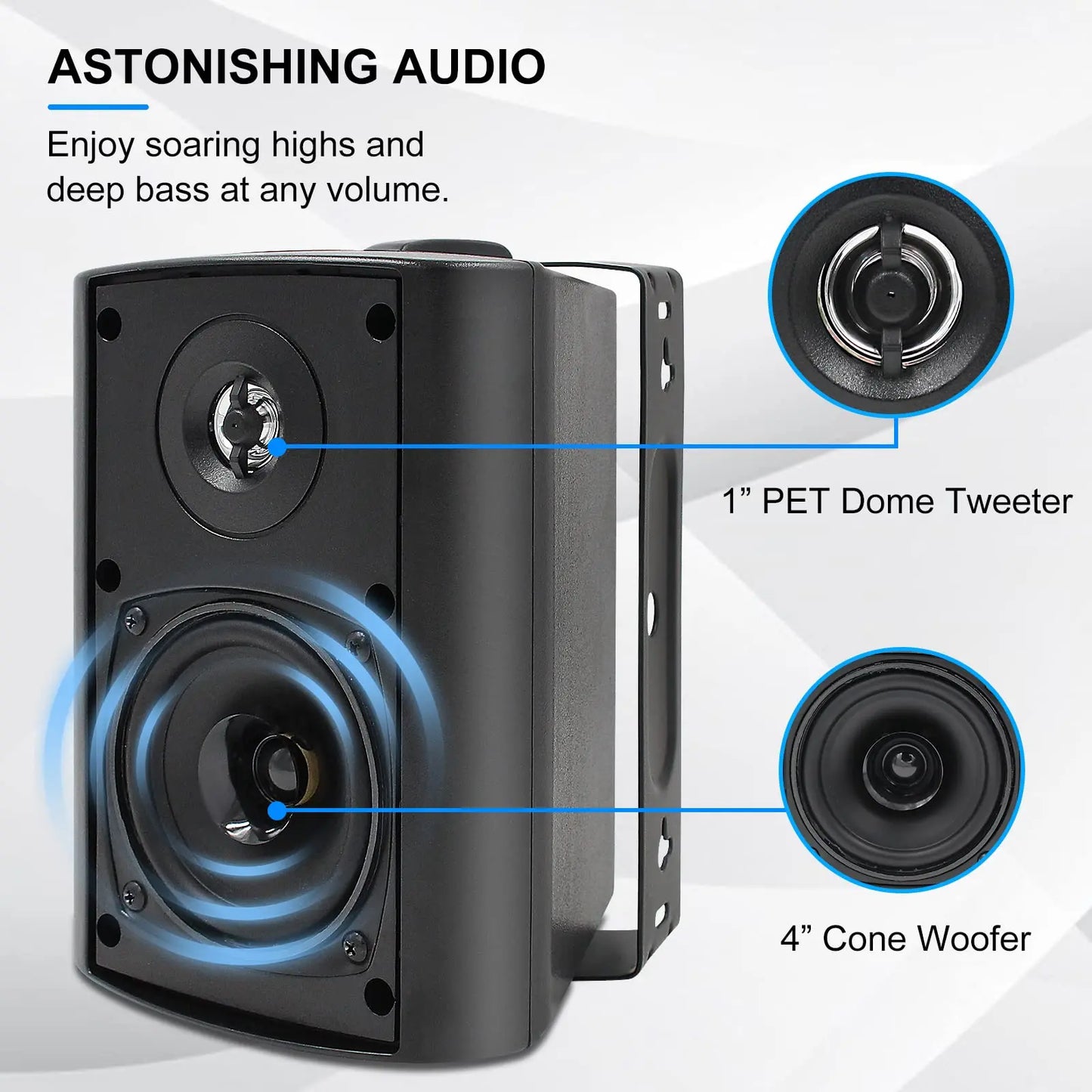 Herdio Outdoor Speaker Passive 400W Wireless Stereo Subwoofer For Home Theater