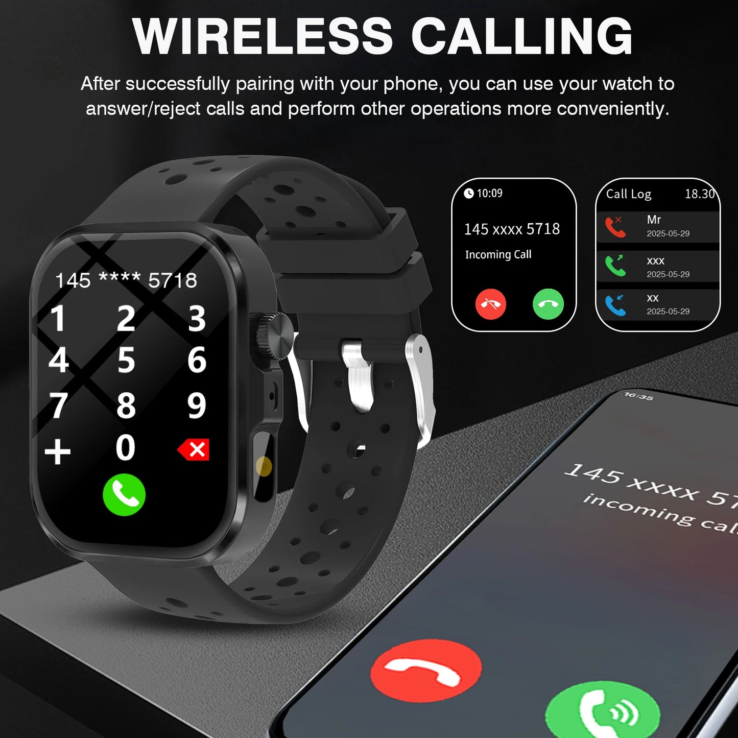 LOMAXFR Smartwatch Bluetooth Call Fitness Tracker With Multiple Modes