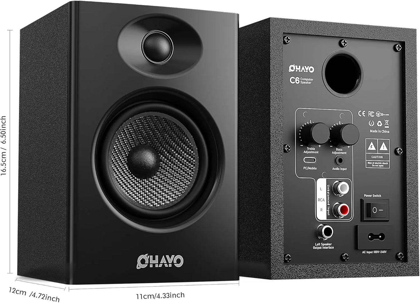 OHAYO Active Bluetooth 5.3 Bookshelf Speakers
