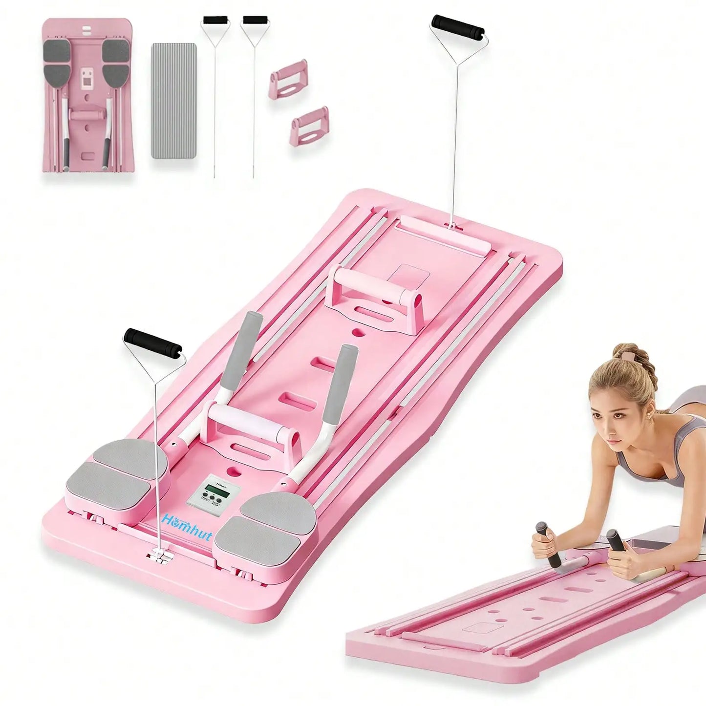 4 In 1 Foldable Ab Workout Board With Resistance Bands For Core