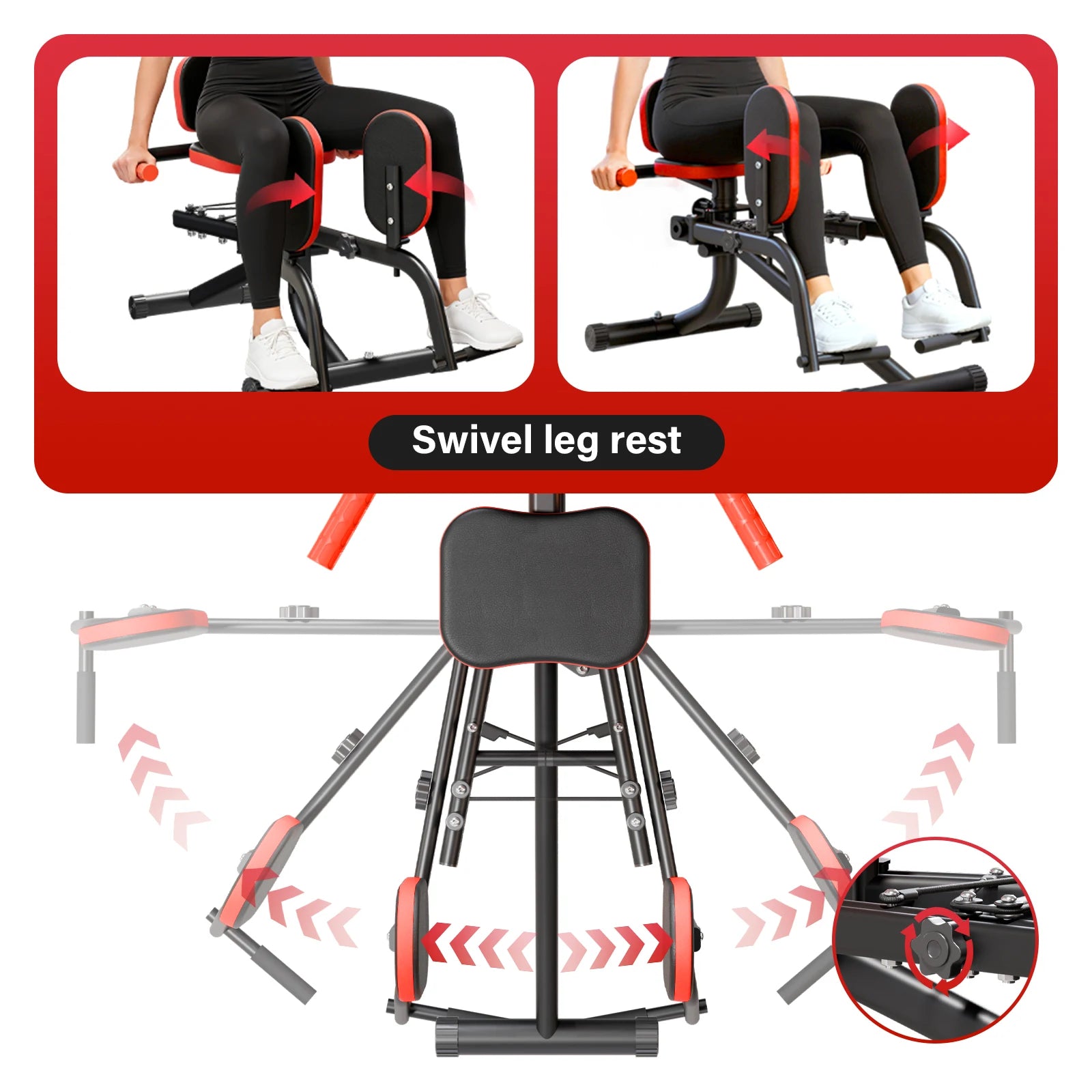 Foldable Dual Motion Home Hip Thigh Exercise Equipment