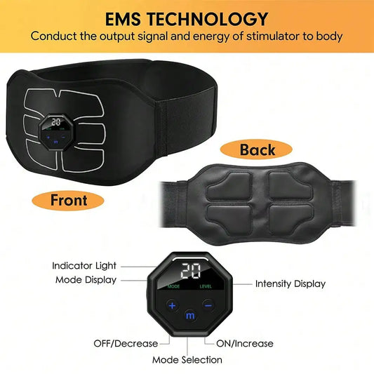 USB Rechargeable Abdominal Muscle Stimulator Belt