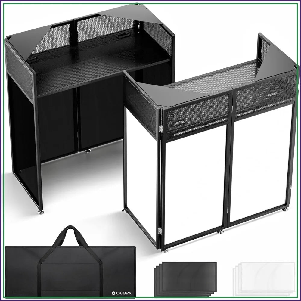 Portable DJ Booth Stand for Laptop and Controller Foldable