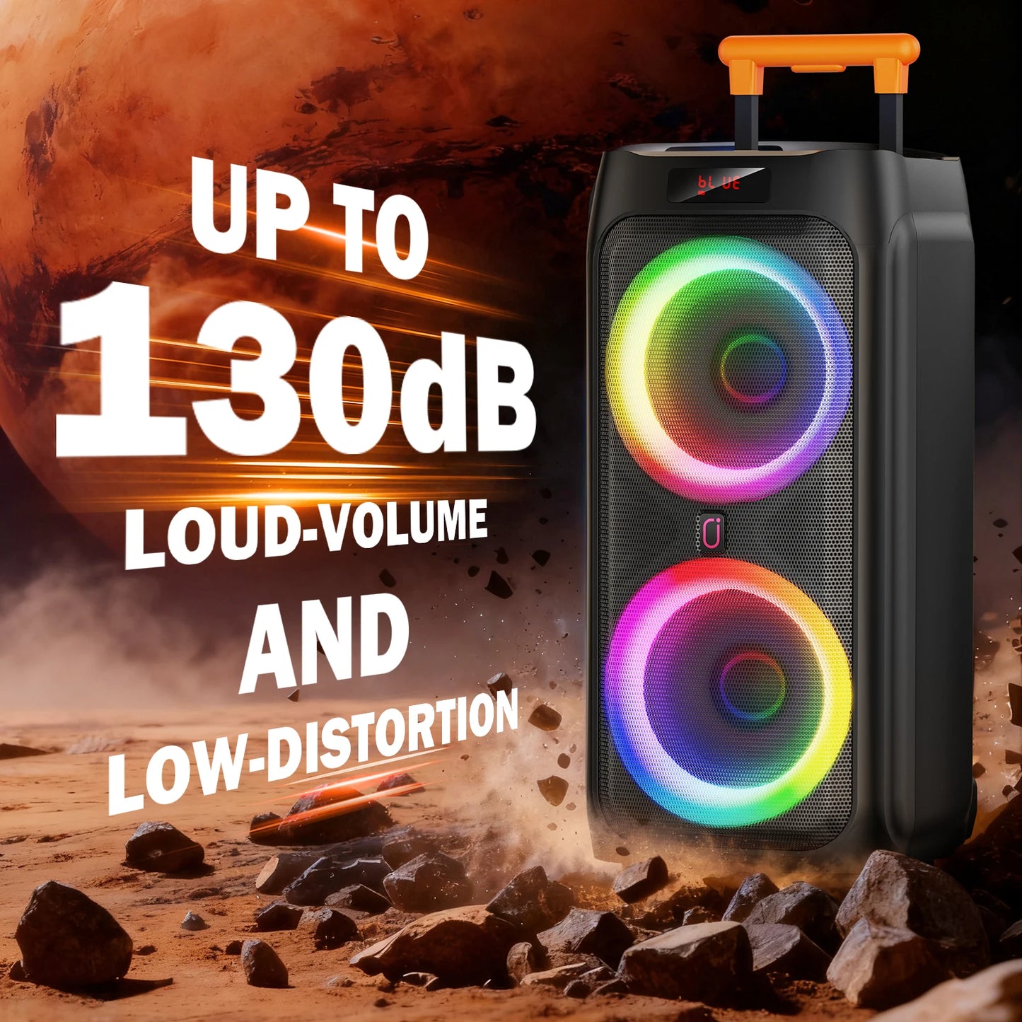 FanFun Karaoke Machine Bluetooth PA System 500W Peak DJ Lights
