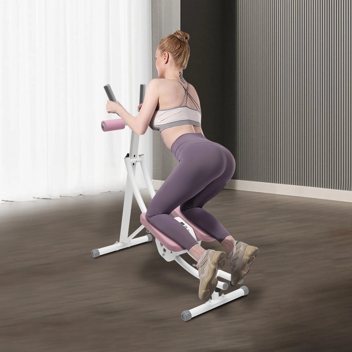 Ab Machine Abdominal Workout Machine Foldable Waist Cruncher Core Toner